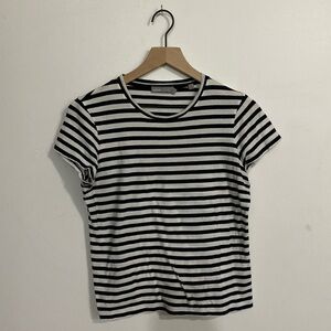Sweet little black and white striped tee (US M)